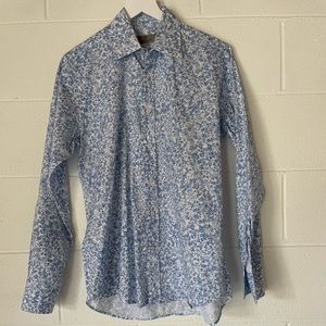 Canali long sleeve button down shirt. Floral blue sz M